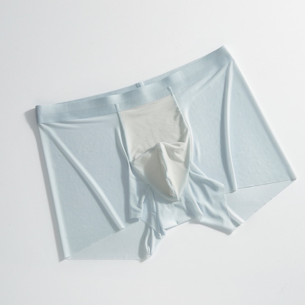 2024 a Jiao Same Summer Ice Silk Underkläder Herr Seamless Herr Underkläder Ice Silk Stor storlek Boxers Herr Ice Blue 3XL