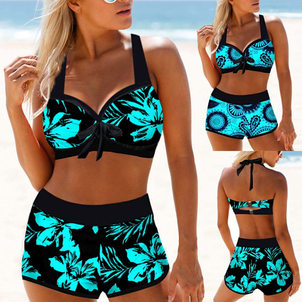 2024 Ruicheng Fashion Ny Ankomst Bikini Baddräkt Kvinnors Separata Hög Midja Tryckt Bikini Baddräkt Hög Midja asd M