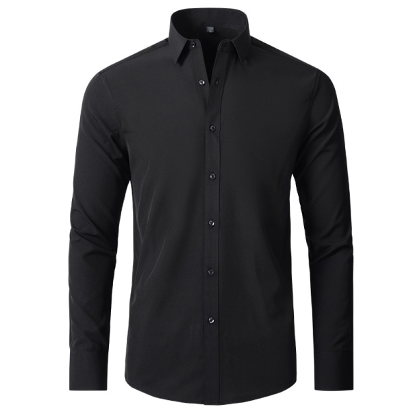 Fyrsidig elastisk skjorta herrskjorta strykfri anti-rynk Amazon export enkel affärs tunn skjorta herr black 41/S