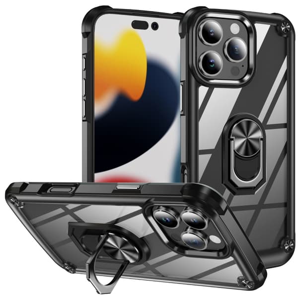 iPhone 16 Pro Max Deksel Støtsikkert Ring Hybrid Svart