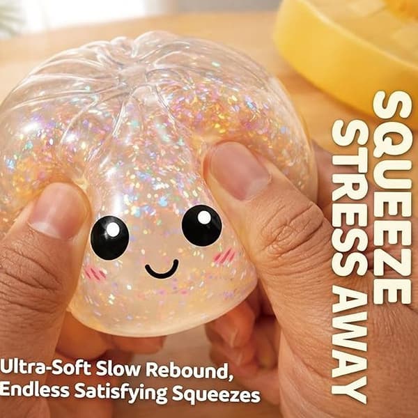 Glitter Dumpling Squishy Box Klämmusik Glänsande Pulverbulle R