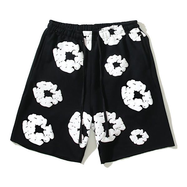 Hot Big Talker Biber Samma Stil Kapok Fulltryckta Shorts Herr Sommar Casual Snygga Strandbyxor Mode black XL