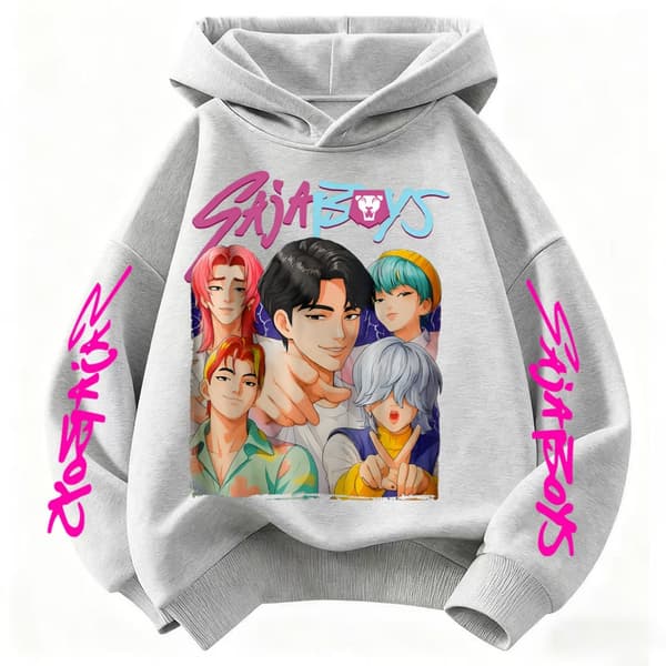 KPop anime perifer hættetrøje løs afslappet mellemstørrelse børns efterårs- og vinterbase hættetrøje moderigtig hættetrøje 903 wt White 2 110cm