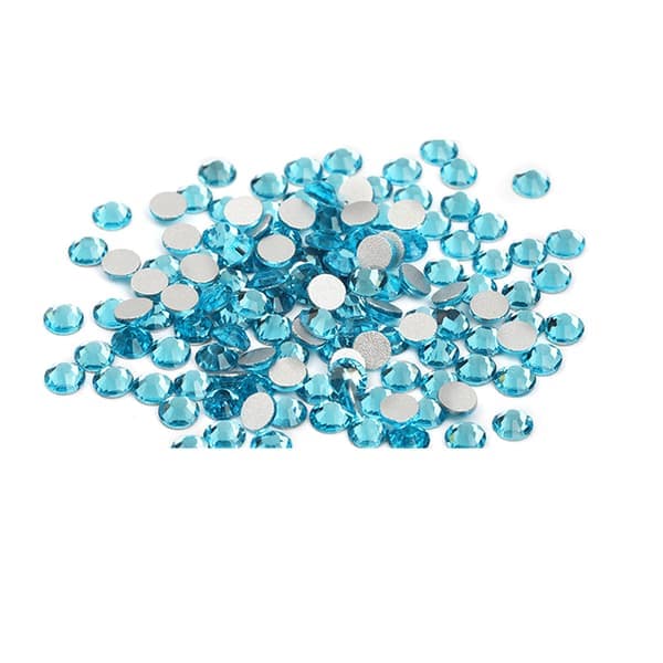 Platta strass för nagelkonst, havsblå