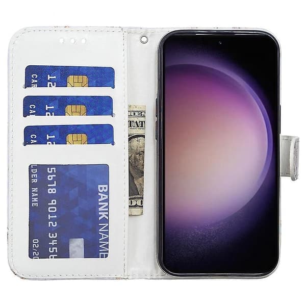 Til Oppo A79 5g / A2 5g Farverigt etui med kortplads Blå sommerfugl Blue Butterfly