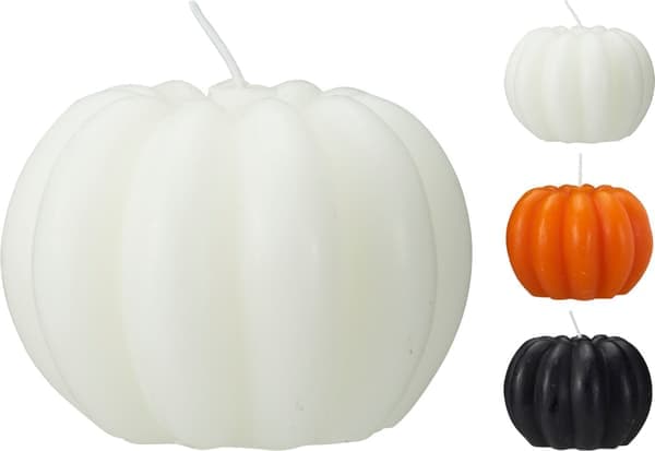 Stearinlys Gresskar Halloween Hvit 9 cm Hvit white