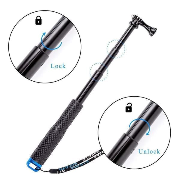 Selfie Stick til GoPro Sort