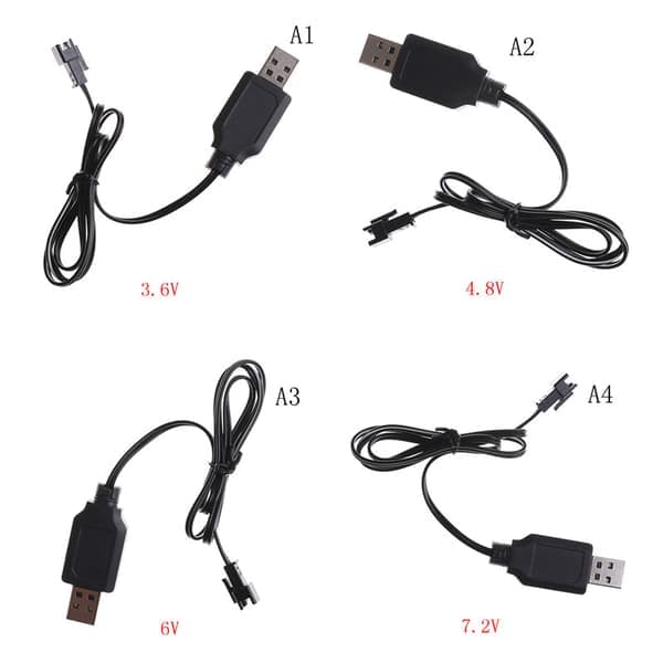 DC 3.6V-7.2V RC Batteripakke USB-laderadapter for fjernkontroll 7.2V 7.2V
