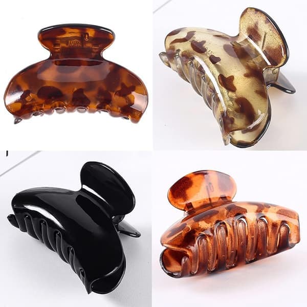 3-pack medelstora hårklämmor 6,9 cm små hårklämmor käftgrepp plast halkfri hårklämma