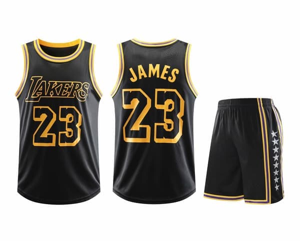 #23 Lebron James Basketballtrøje og Lakers-uniform til børn Sort Sort S Black S