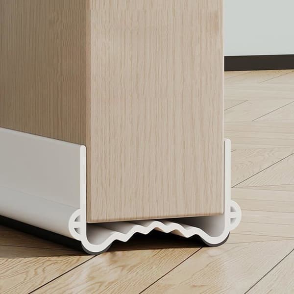 100 cm Isolert Dørlist - Hvit PVC Værlist, Kulde- og Lydisolerende