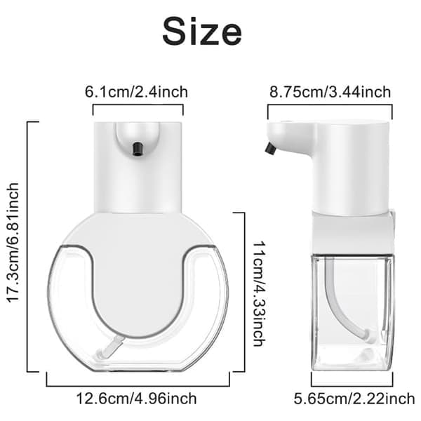 Automatisk sæbedispenser 420ml vægmonteret til toiletkøkken