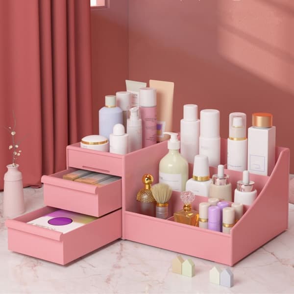 Makeup-organizer til skrivebord VIT Hvid White