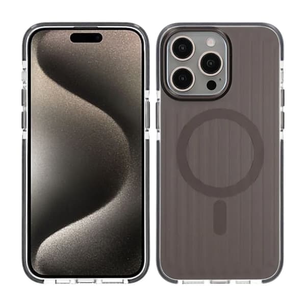 Mønstret TPU-cover til iPhone 15 Pro Max med MagSafe - Sort