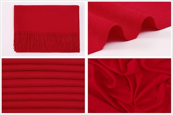 Dame Tørklæder Pashmina Sjaler og Slå-om til Bryllup Tørklæder til Kvinder Vinter Rød Red