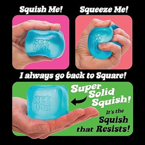 Schylling Nice Cube Nee Doh Stressboll - Sensoriska leksaker, Needoh Fidget Leksaker, Ångest- och stresslindring, Sensoriska bollar, Giftfri deg