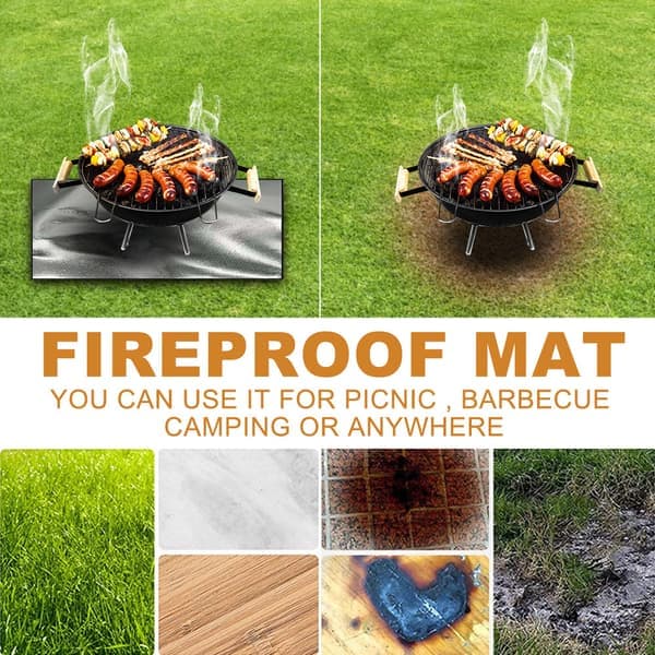 Rektangulär brandplatta, bärbart campingtillbehör brandsäkert