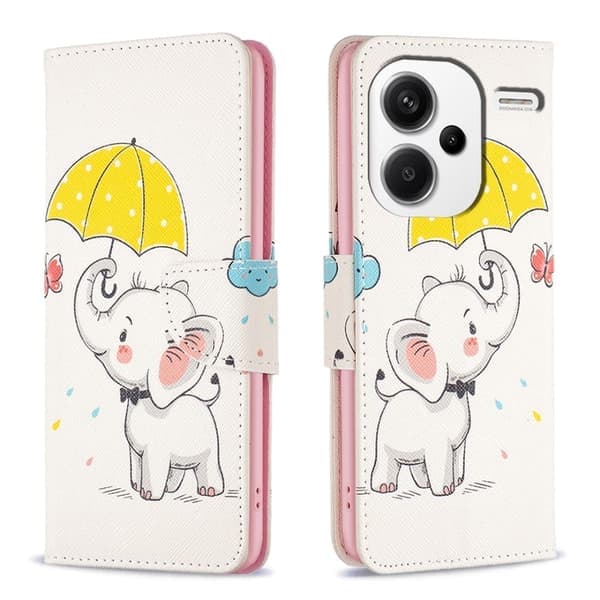 Wonderland Xiaomi Redmi Note 13 Pro Plus cover - Paraply og elefant lyserød