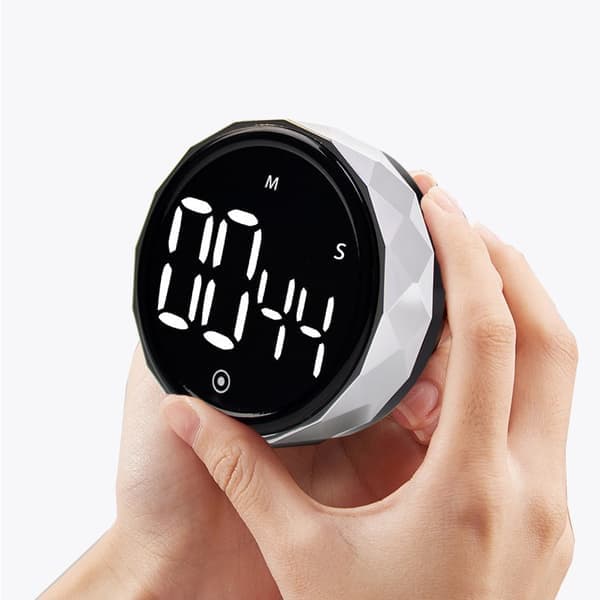 Roterende Dekktimer Rund Magnetisk Kjøkkentimer Trening Læringstimer Hvit
