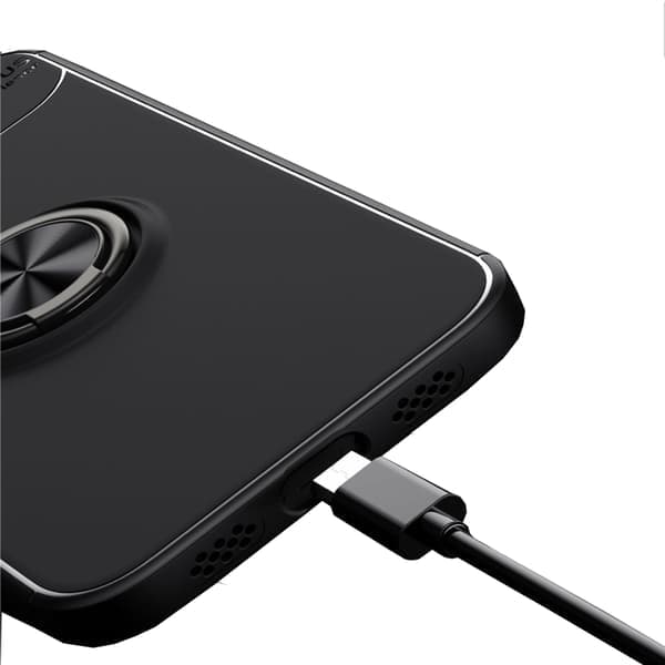 iPhone 14 Pro - Skal med Ringhållare Svart