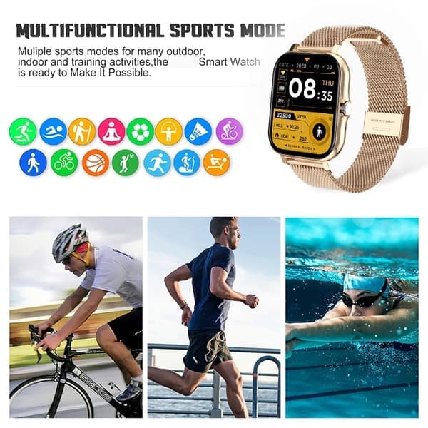 Multifunksjonell smartklokke med Bluetooth-samtale, aktivitetsmåler, sportsmodus, anrops-/SMS-påminnelse, kompatibel med iPhone og Android Svart Black