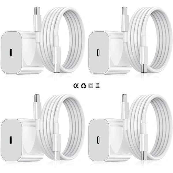 3-pakning iPhone-lader, 20W Lightning-adapter + 2m kabel, hvit 3-pakning Lightning 3-Pack Lightning