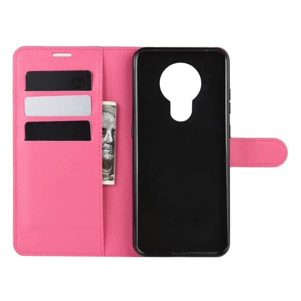 Nokia 5.3 - Litchi Plånboksfodral - Rosa Rosa