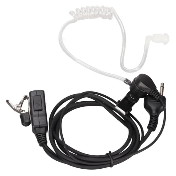 Udskiftning af akustiske rørhovedtelefoner, 2-bens akustisk rørheadset med PTT til ICOM ICF4TR ICF10 ICF20 Sort Hvid