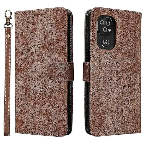 Doro 8100/8200 PU Läder Plånboksfodral med Stativ & Rem - Skyddande Telefonfodral [] Brun