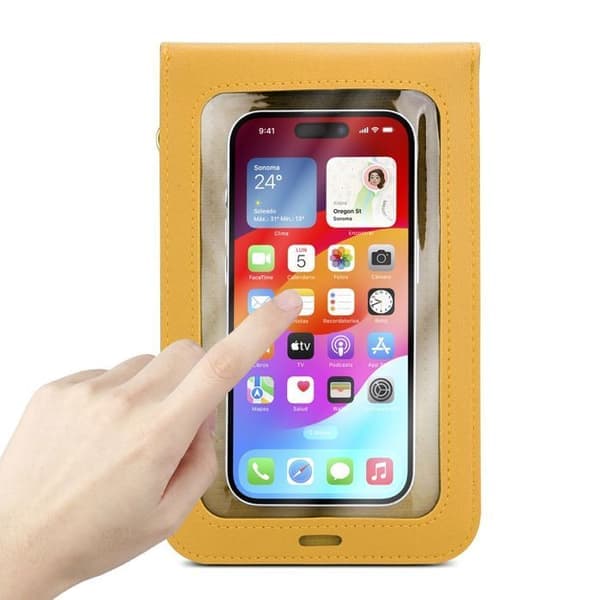Skulderveske til telefon til Nokia Lumia 532 i GUL etui Gul