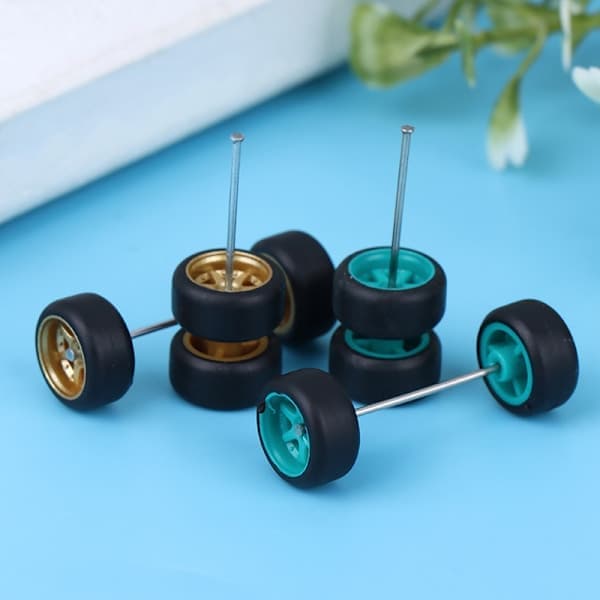 1/64 Hot Wheels Hjul med gummidæk Modelbil Modi Guld One Size