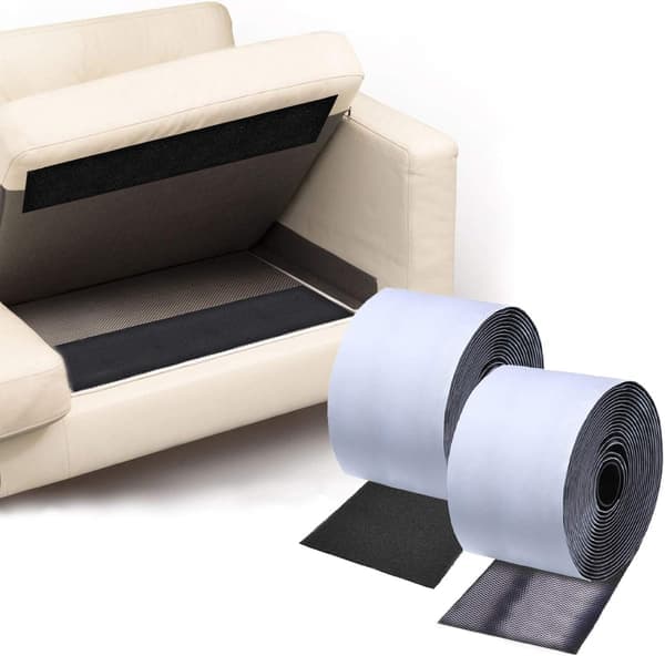 Sofahynder, skridsikker, forhindrer sofahynder i at glide, velcro, sort 10cm*2m --- (Velcro-fastgørelsessæt)