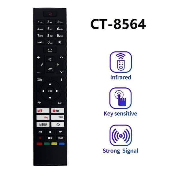 CT-8564 erstatningsfjernkontroll for Smart LED TV RC45157 tilbehør svart