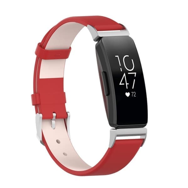 Fitbit Inspire / Inspire HR læderurrem - Rød Rød