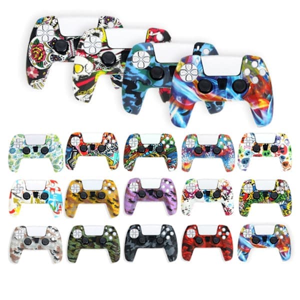 Silikoneetui til PS5-controllere, beskyttelsesetui til controller, 5 greb, joystick-cover, gamingtilbehør