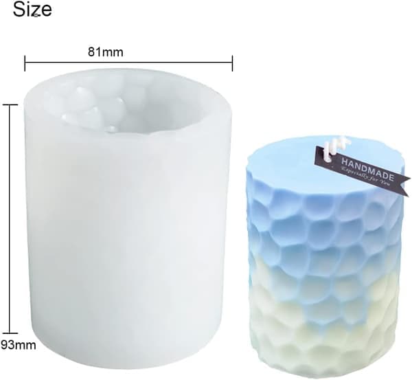 1 stk silikonform for stearinlys, håndlagde lysskall, 3D non-stick silikon (L)