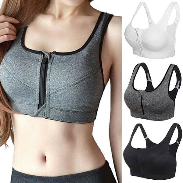 Racerback Damunderkläder BH med dragkedja fram Grå L Grå Grå L Grey L