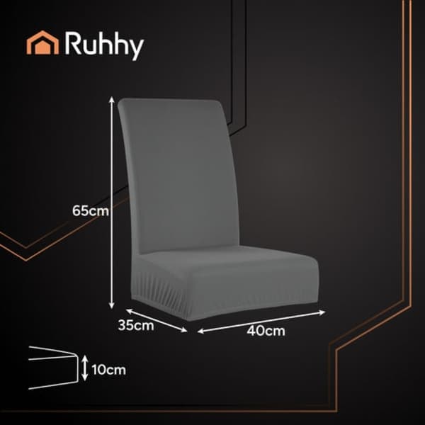 Stoltrekk 6-pakning elastisk mørkegrå 65x40x35 cm universal (bt) 700
