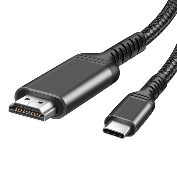 4K 60Hz Adapterkabel USB C til HDMI Kabelkonverter Sort 2 200 x 0,93 cm Sort 200 x 0,93 cm