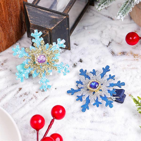 Holdbar Snefnug Hårnål Tilbehør Elegant Snefnug Rhinestones Hårspænde til Julebegivenhed Hårstyling