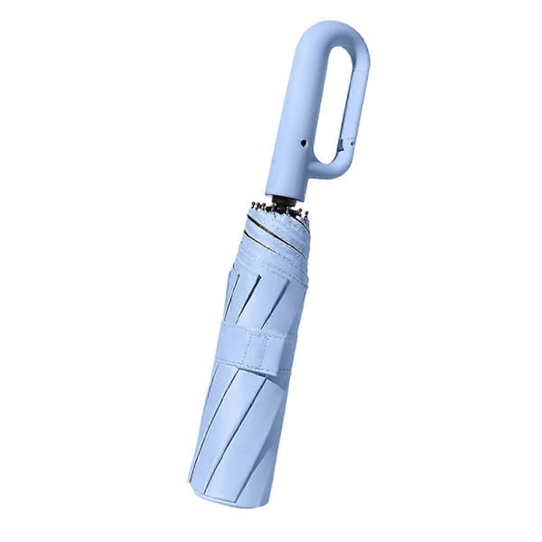 Automatisk hopfällbart paraply med karbinhake för handsfree-resor