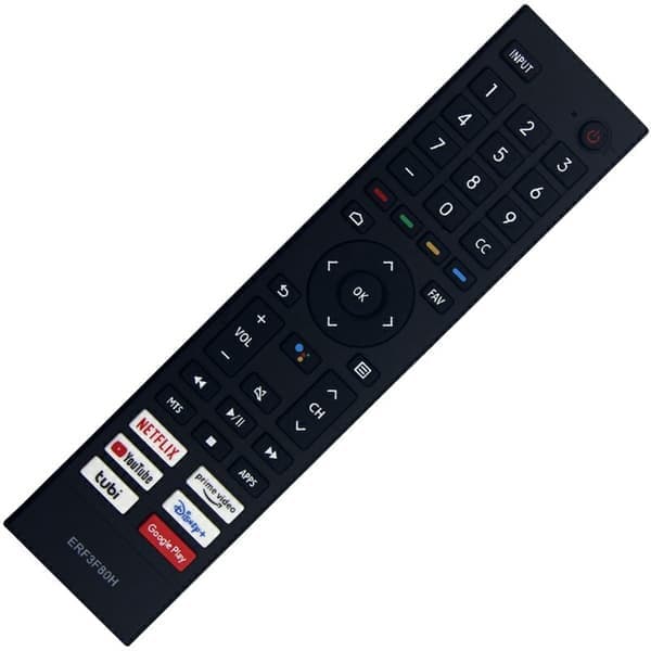 Fjernkontrollerstatning ERF3F80H for Hisense TV (støtter ikke stemmefunksjon) Svart