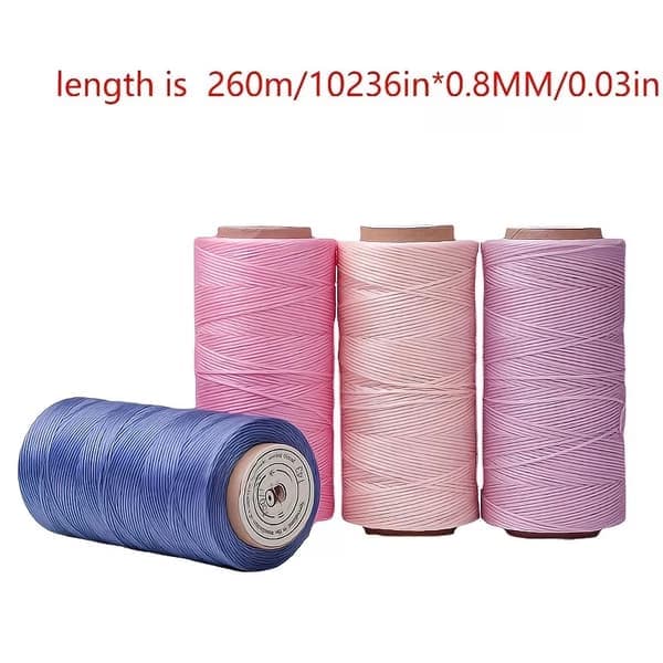 0,8 mm platt vaxad polyestertråd 260 m spole, DIY smyckespärlor handsömnadssnöre