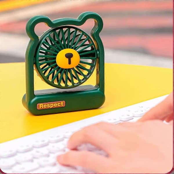 Bordventilator, Mini Bærbar Ventilator til Indendørs Brug, Cool Bear Desktop Køleventilator, Enkelt Knap