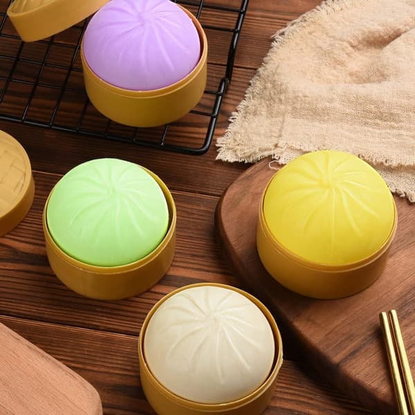 Dumpling Stressbolde Bind Sensorisk Legetøj med Mad Damper Håndbold Legetøj Festgaver lilla purple
