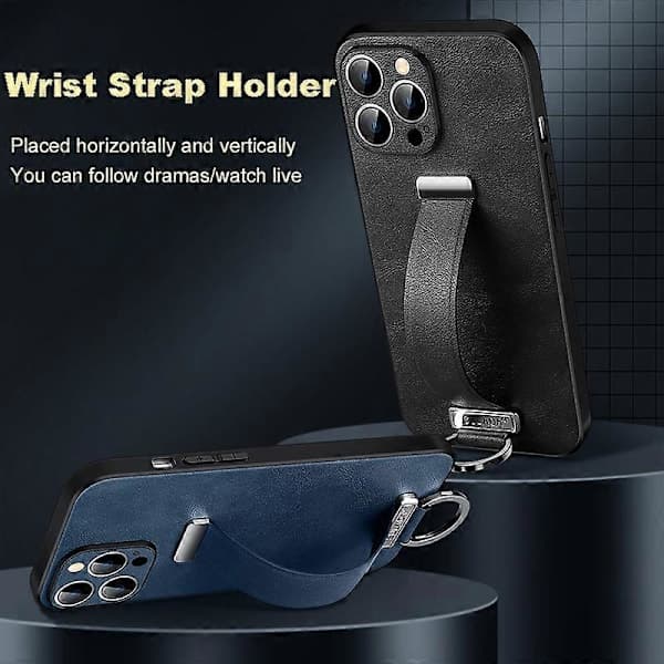 SULADA Tide Cool Series PC + Læder Tekstur Hudfølelse Telefoncover (Blå, Til iPhone 15 Pro Max)