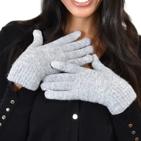 Vinterhandsker til kvinder til koldt vejr, manchet-touch-termiske handsker til kørsel, lysegrå