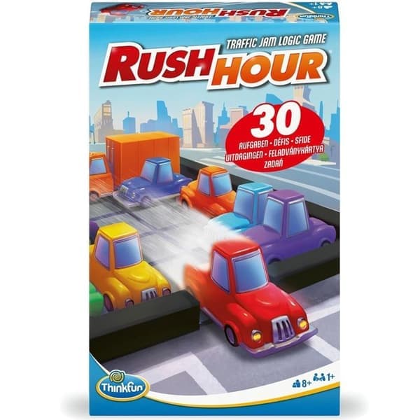 Logikkspill - RAVENSBURGER - Minispill Rush Hour - kompakt versjon - 30 utfordringer - lommestørrelse Blå