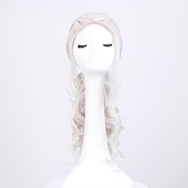 ##/Cosplay peruk för kvinnor, Daenerys peruk lång blond lockig Kha##/