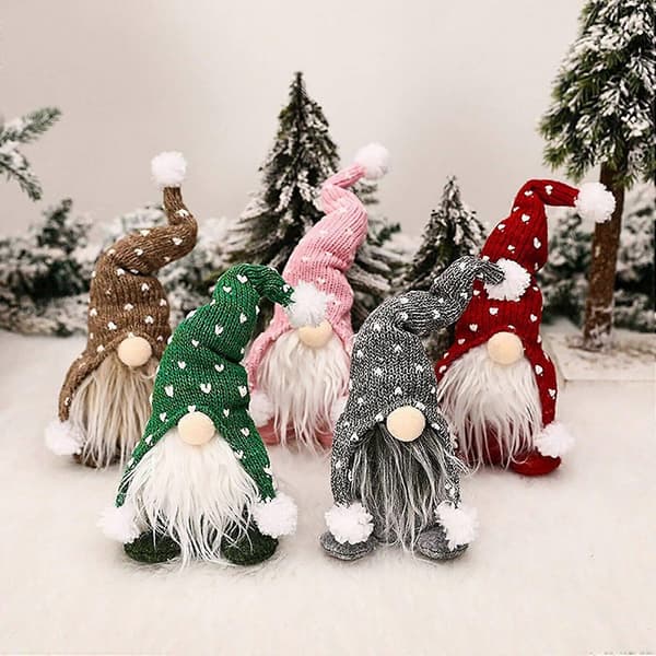 Juldekoration - 1 st julsvensk tomtedocka, handgjorda julprydnader ansiktslösa dockor